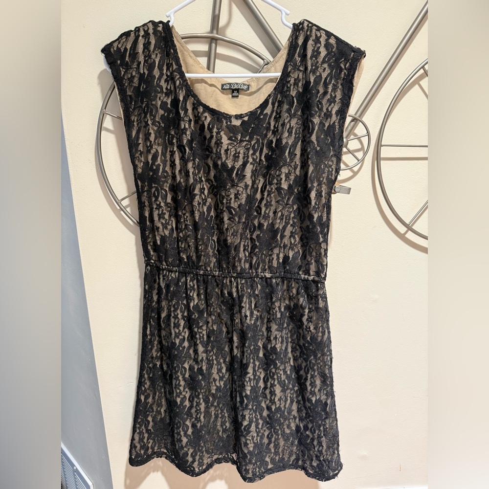 BeBop Black Midi Sleeveless Lace Dress Whimsigoth Faerie Y2K Size M Romantic